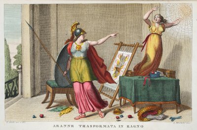 Arachne into a Spider, Book VI, Illustration from Ovid